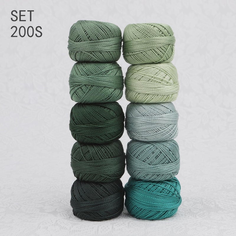 AMOHilos Size 8 Double Mercerized Egyptian Long Staple Cotton Pearl Thread Ball 5 Grams Rainbow Color Embroidery Thread 10 Colors per Box for Crochet Hardanger Cross Stitch Hand Embroidery (Set S) - Image 3
